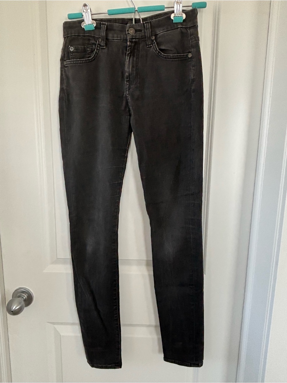 7 For All Mankind Washed Black Skinny Jeans